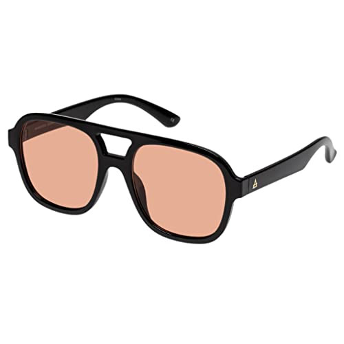AIRE Whirlpool Sunglasses - Black, Aviator, Unisex, 70s Hollywood Style | Amazon (US)