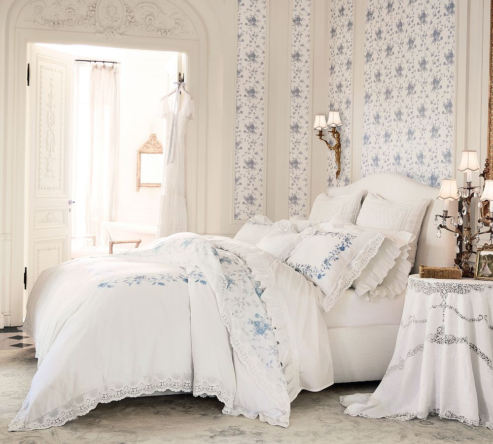 Raleigh Curved Upholstered Bed | Pottery Barn (US)