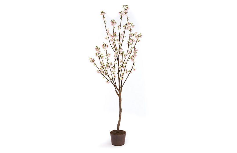 87\" Cherry Blossom Faux Tree, Pink/Rust | One Kings Lane