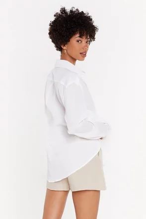 White Oversized Shirt with Button-Down Closure | Nasty Gal (US)