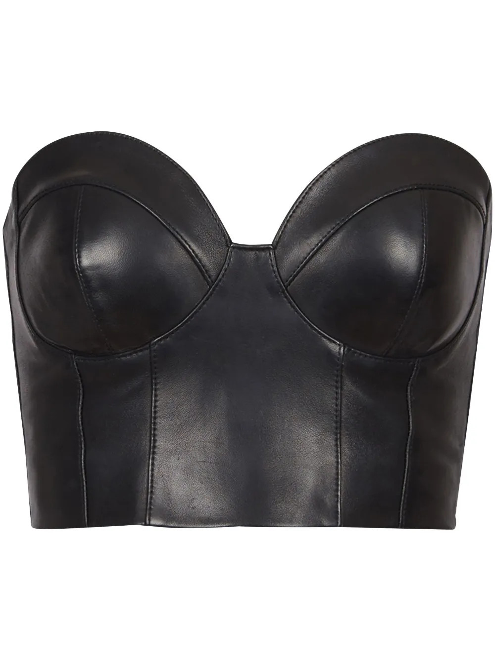 zip-up leather corset top | Farfetch Global