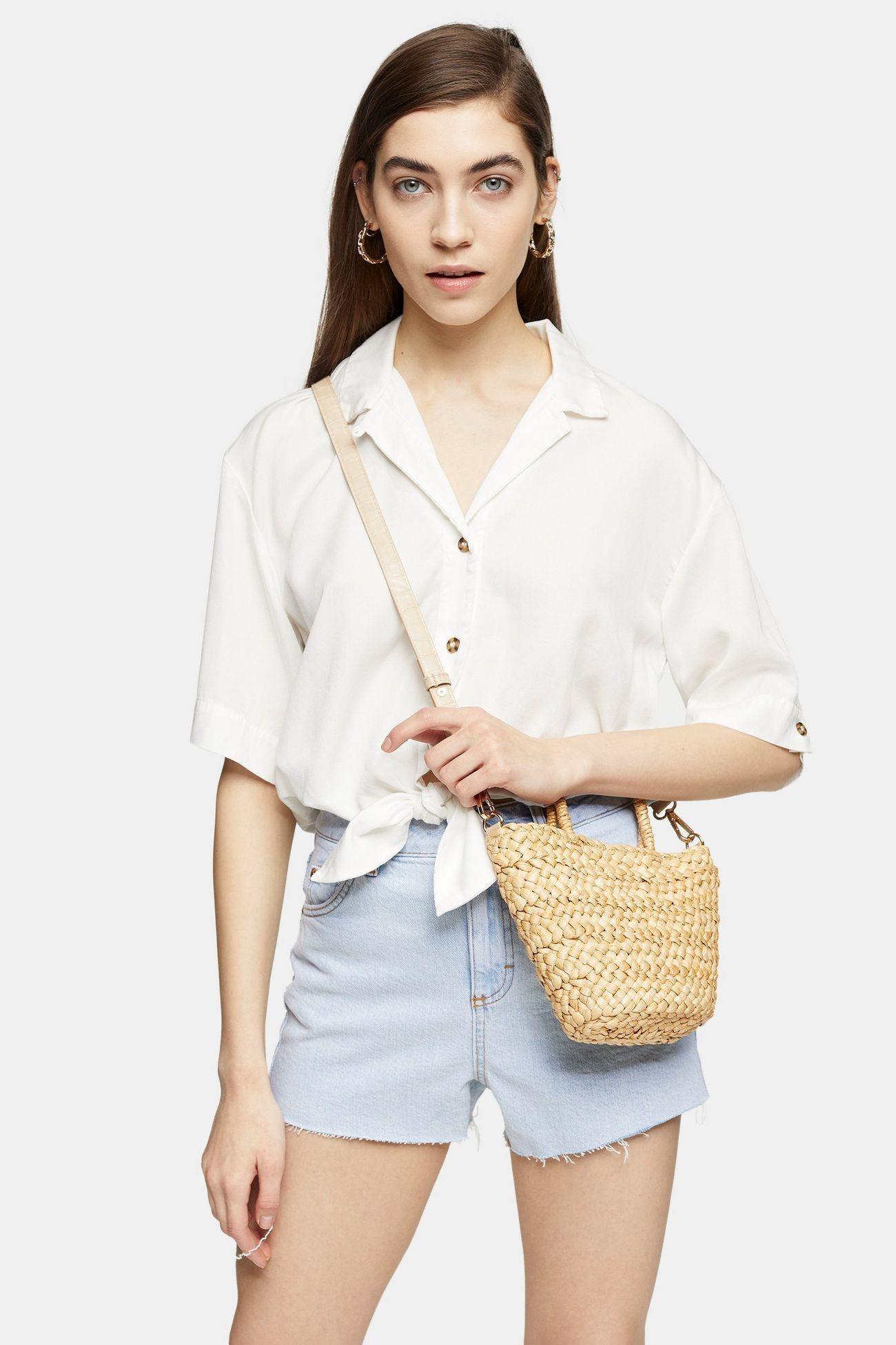 White Casual Knot Front Shirt | Topshop US