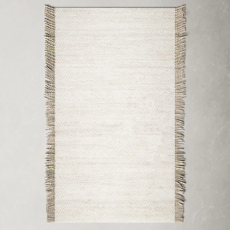 Janiece Handmade Flatweave Ivory Rug | Wayfair North America