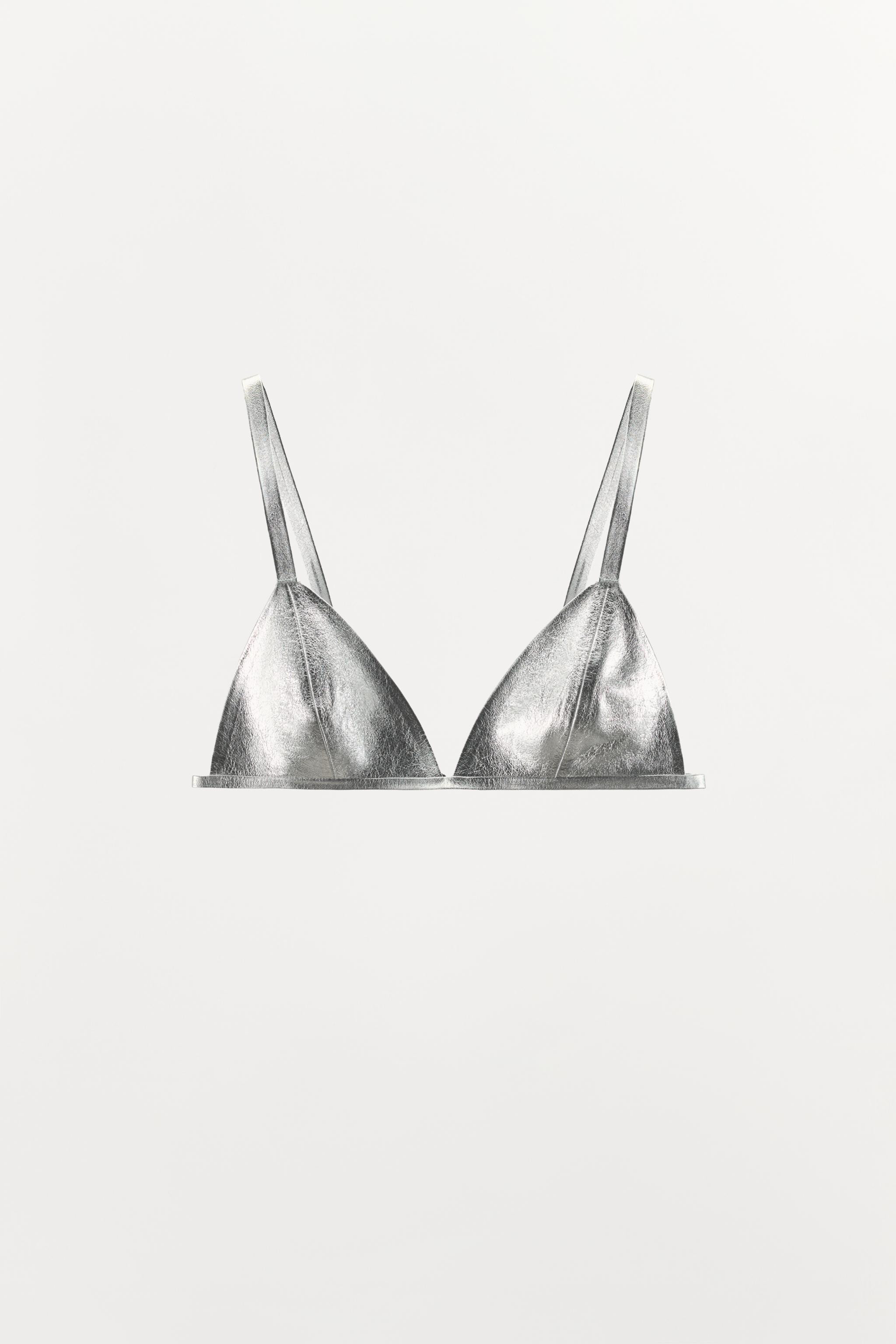 100% LEATHER METALLIC BRA | Zara UK