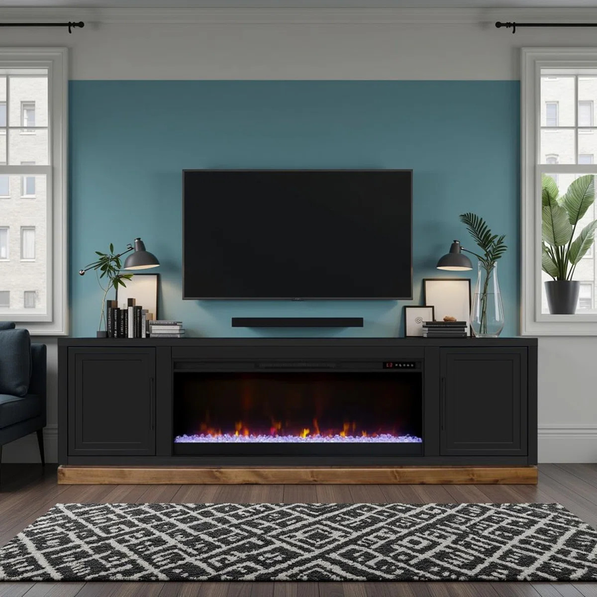 Katoria 81” Fireplace TV Stand with Painted Finish | Wayfair North America