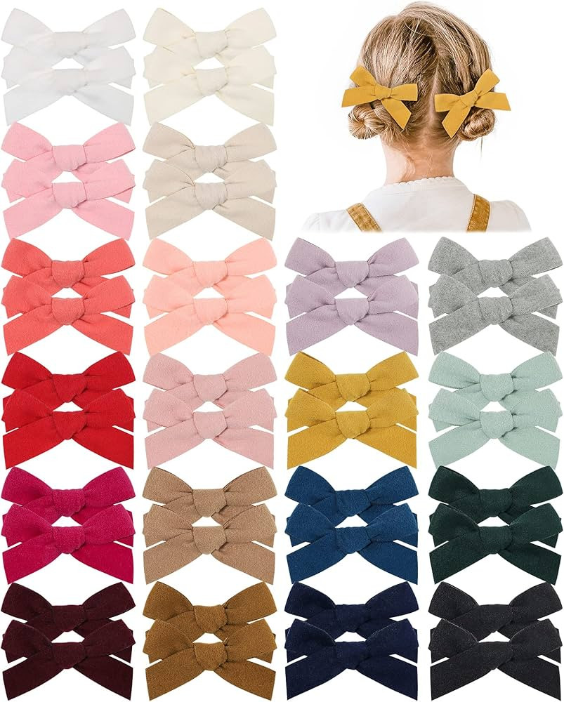Choicbaby Hair Bows for Girls 40PCS Felt Woolen Bows Clips Hair Barrettes Accessory for Babies In... | Amazon (US)