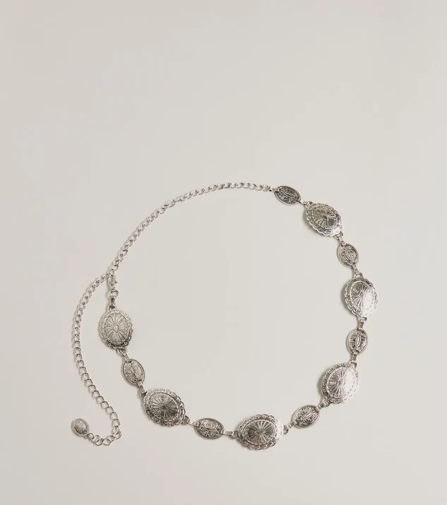 Western Flair Concho Metal Chain Belt | Windsor Stores