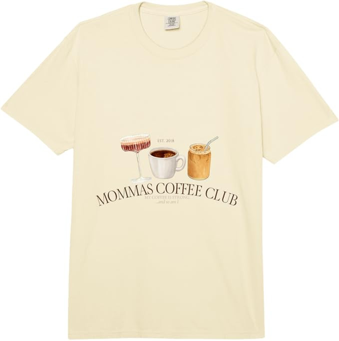 Mommas Coffee Club Comfort Colors Adult Heavyweight T-Shirt | Amazon (US)
