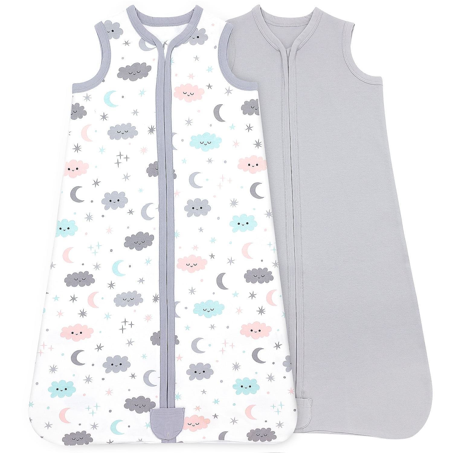 Bublo Baby Baby Wearable Blanket, Cotton Sleep Sacks for 6-12 Months, 2 Pack Girls Sleeping Bag S... | Walmart (US)