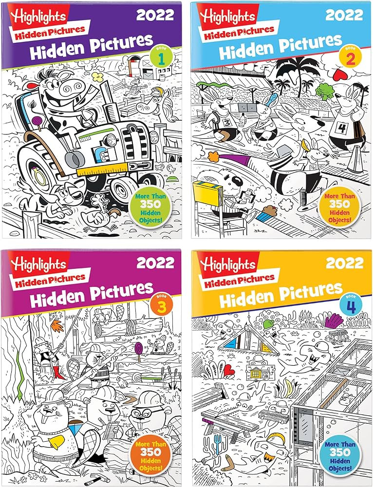 Highlights Hidden Pictures 2022 Activity Books for Kids Ages 6 and Up, 4-Book Set of Travel-Frien... | Amazon (US)