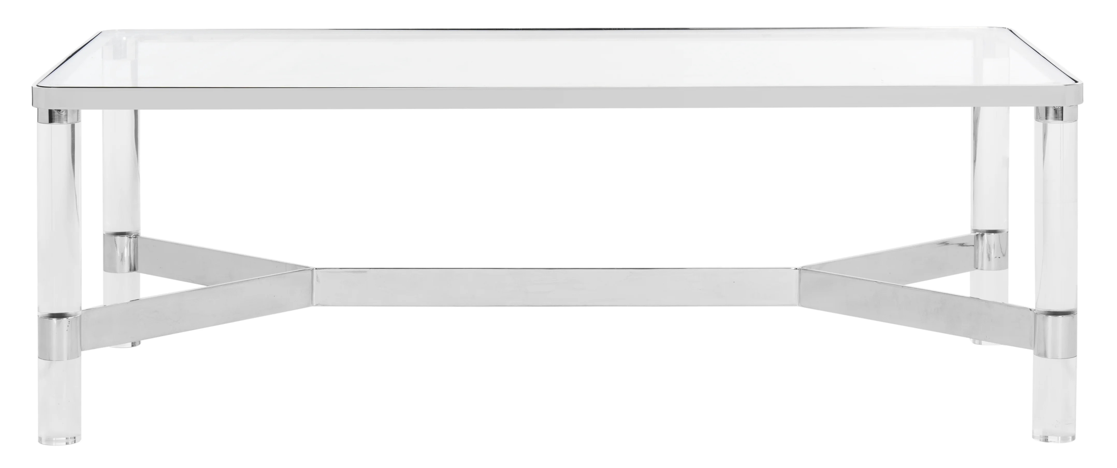 SAFAVIEH Couture Suzanna Contemporary Acrylic Coffee Table, Silver | Walmart (US)