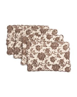 Set Of Four Floral Placemats, Cotton | TJ Maxx