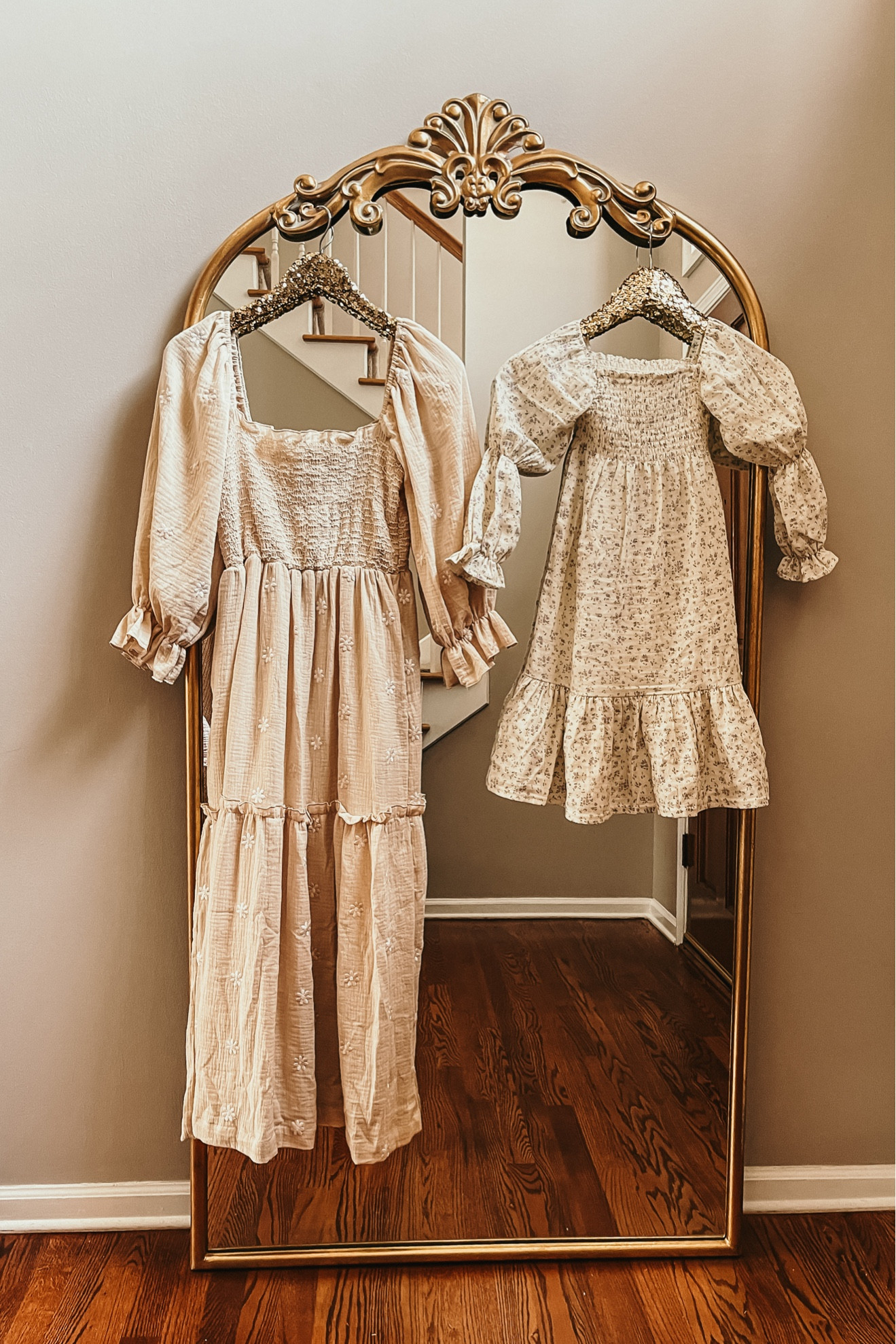 The perfect neutral dresses for a mommy and me photoshoot! I love these too together. The perfect neutral palette to keep it nice and easy coordinating everyone else’s outfits plus it works with most backgrounds and environments. These are in a size small and size 6 and the girls dress has little purple flowers on it.

#LTKkids #LTKfamily #LTKSeasonal