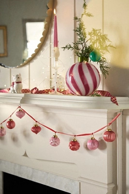 Glass Ornament Velvet Garland | Anthropologie (US)
