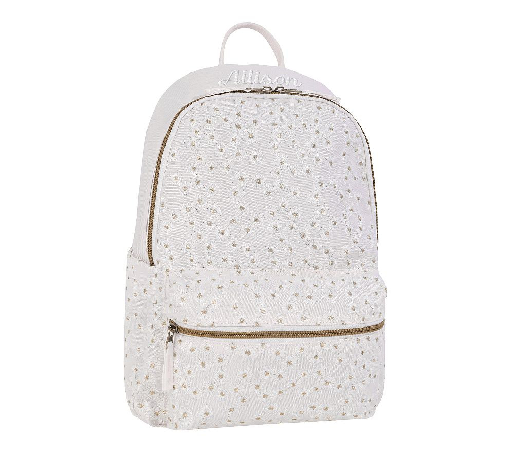 Embroidered Daisies Light Blush Colby Backpack | Pottery Barn Kids