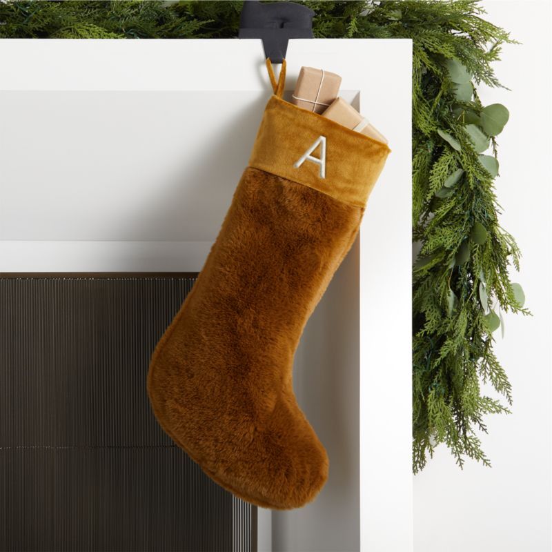 Personalized Caramel Faux Fur Christmas Stocking + Reviews | Crate & Barrel | Crate & Barrel
