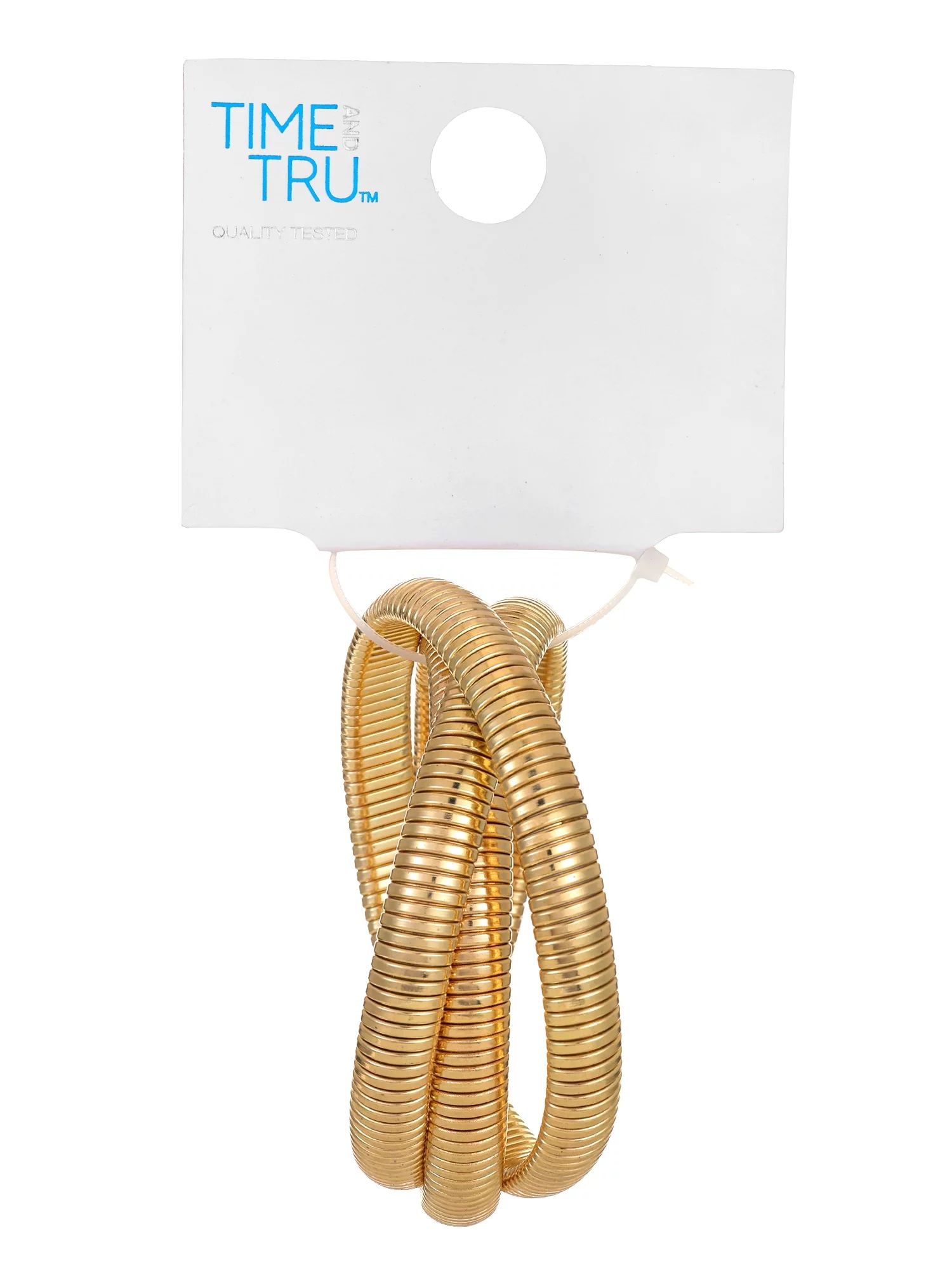 Time and Tru Women's Gold-Tone Twist Bangle Bracelet, 1 Piece | Walmart (US)