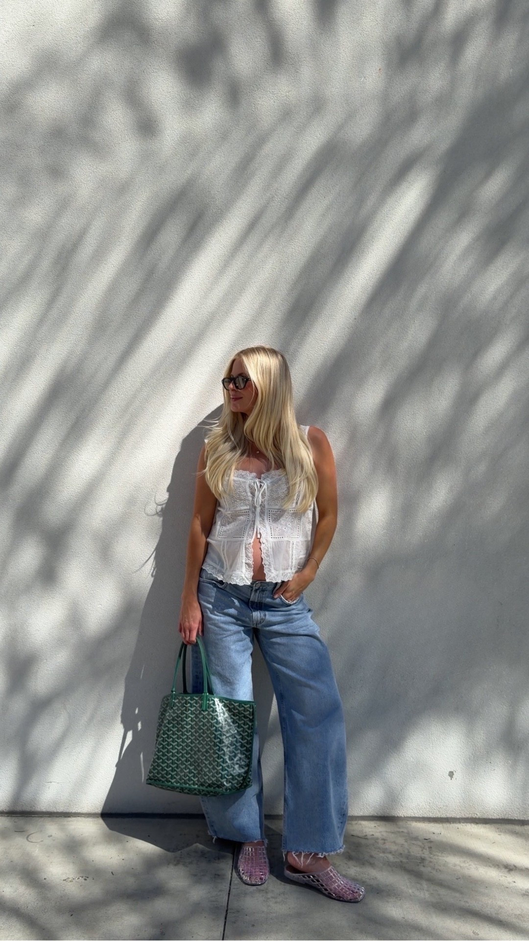 Wearing 29 in jeans (sized up +3 for pregnancy), med in top (linked similar options too), true size in shoes! #kathleenpost

Casual chic outfit, errands outfit, spring transition look, bump friendly, maternity chic


 #LTKSeasonal #LTKBump #LTKootd