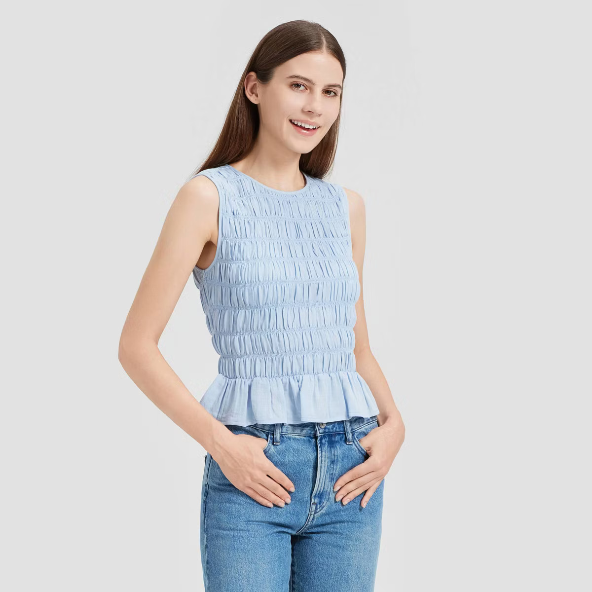 Women's Smocked Blouse - Universal Thread™ Blue | Target