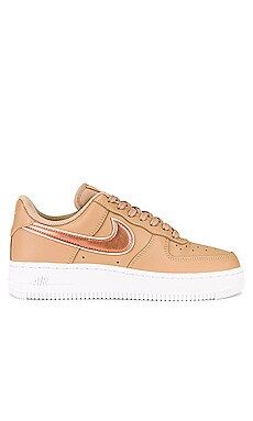 Nike Air Force 1 '07 Essential Sneaker in Hemp, Metallic Rose Gold, & Light Soft Pink from Revolv... | Revolve Clothing (Global)