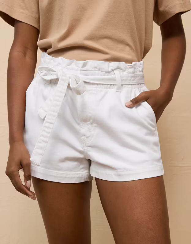 AE Stretch Paper Bag Denim Mom Short | American Eagle Outfitters (US & CA)