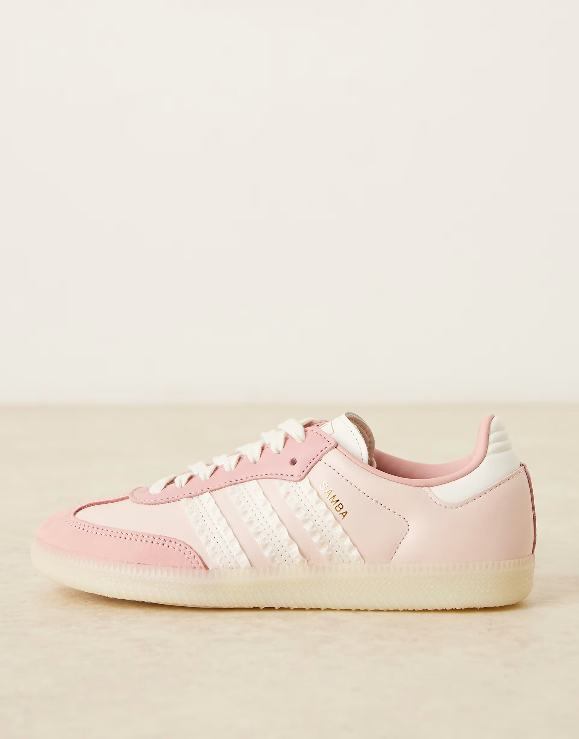adidas Originals Samba OG trainers in light pink and white ruffle | ASOS (Global)