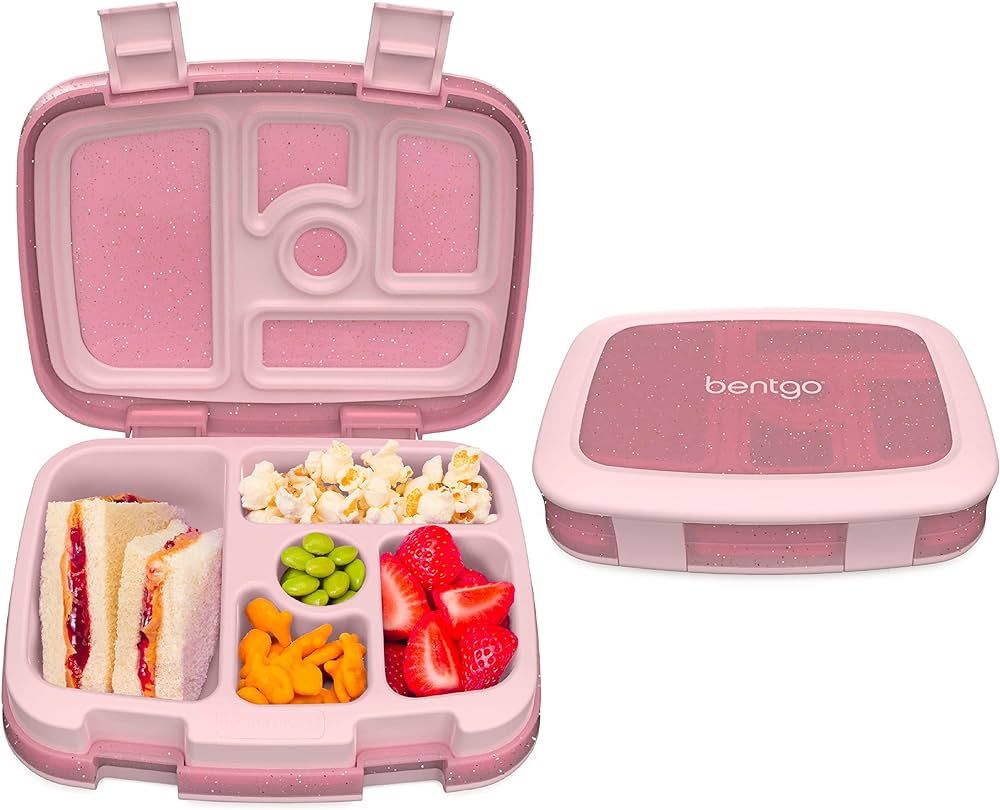 Bentgo® Kids 5-Compartment Lunch Box - Glitter Design for School, Ideal for Ages 3-7, Leak-Proof... | Amazon (US)