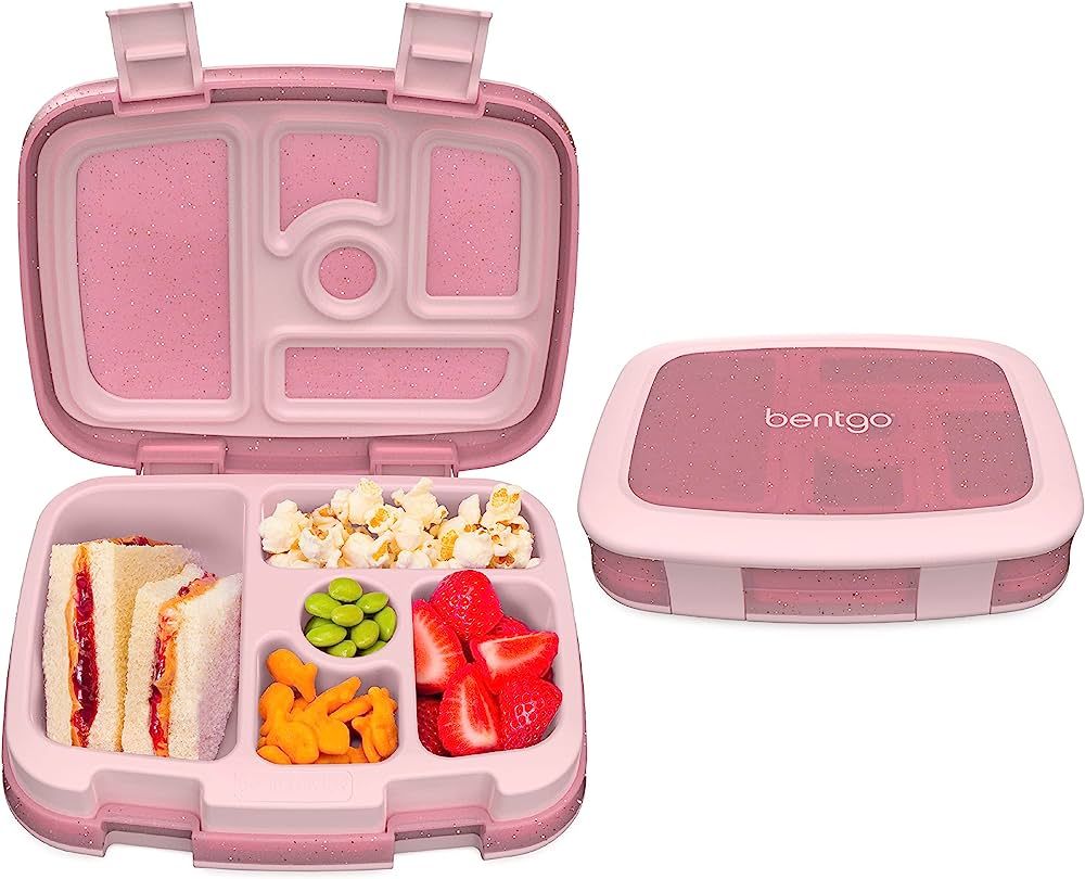 Bentgo® Kids 5-Compartment Lunch Box - Glitter Design for School, Ideal for Ages 3-7, Leak-Proof... | Amazon (US)
