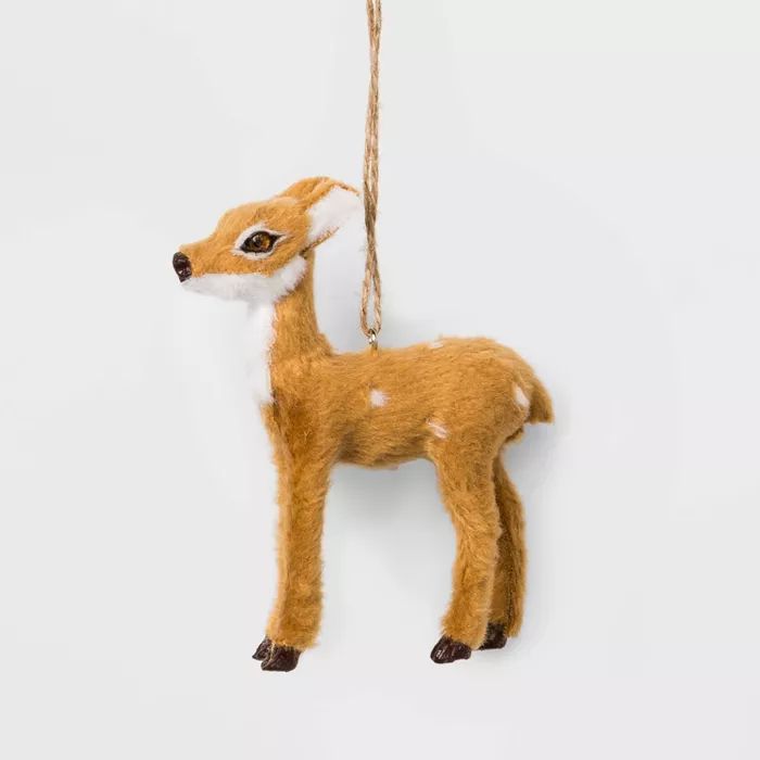 Faux Fur Forest Animals Doe Christmas Ornament - Wondershop™ | Target