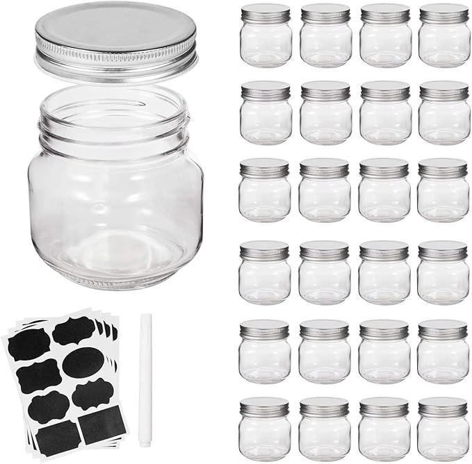 Mason Jars, Accguan glass jar 8OZ With Regular Lids and Bands(Silver), Ideal for Jam,Honey,Weddin... | Amazon (US)