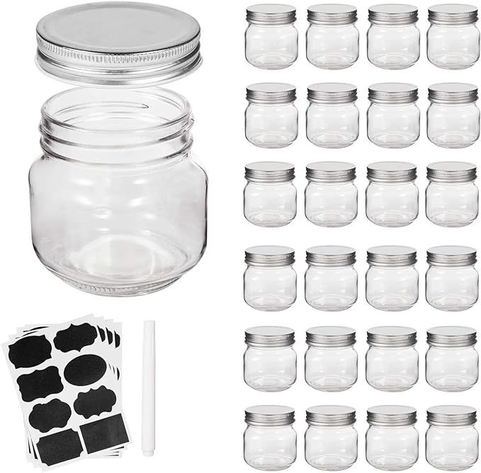 Mason Jars, Accguan glass jar 8OZ With Regular Lids and Bands(Silver), Ideal for Jam,Honey,Weddin... | Amazon (US)