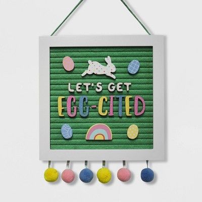 "Lets Get Egg-Cited" Easter Letterboard Hanging Sign - Spritz™ | Target