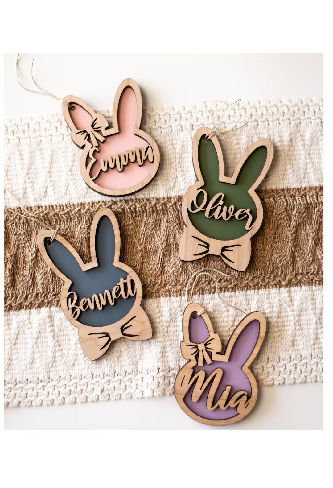 Personalized Bunny Easter Basket Tag, Custom Easter Place Card Name, Easter Basket Name Charm, | Etsy (US)
