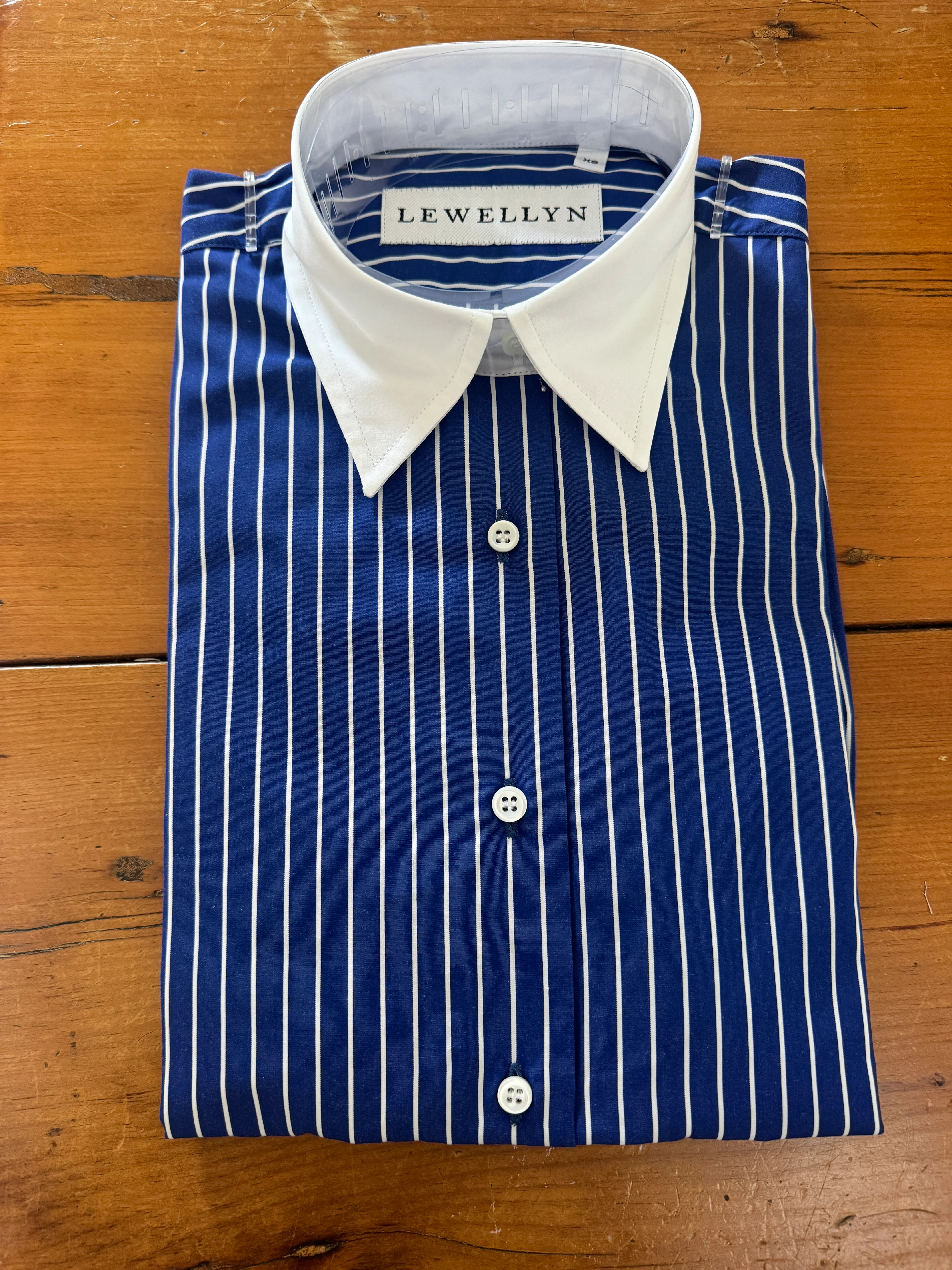 The Jackie Button Down in Blue Stripe | Lewellyn