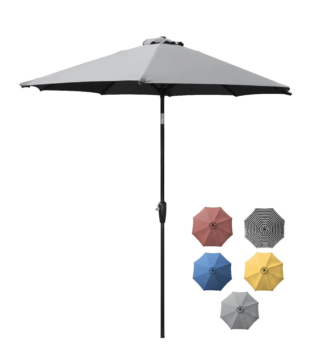 Belle Patio 9ft Outdoor Aluminum Patio Umbrella, Round Market Umbrella with Push Button Tilt and ... | Walmart (US)
