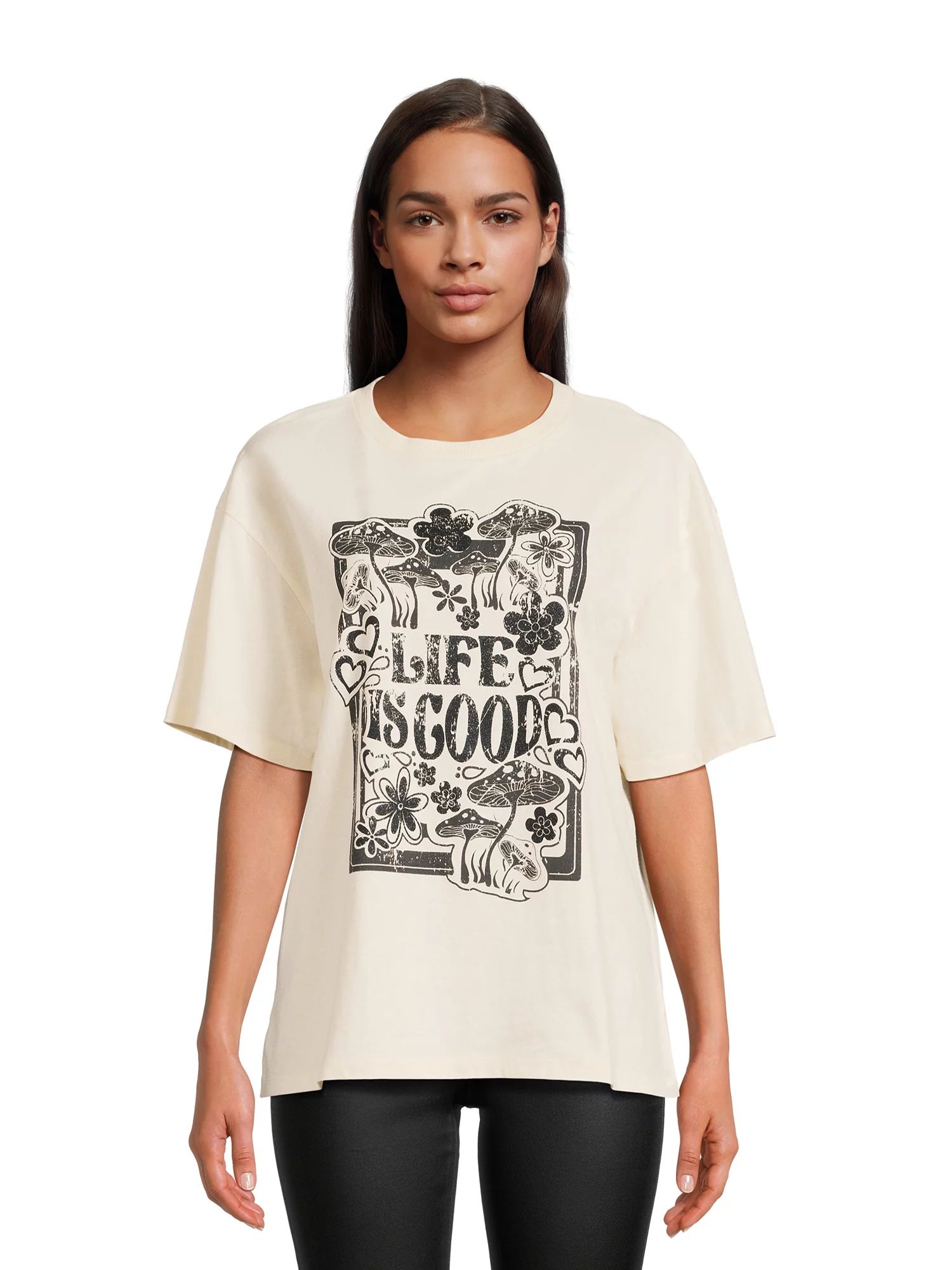 No Boundaries Juniors Cotton-Jersey Graphic T-Shirt | Walmart (US)