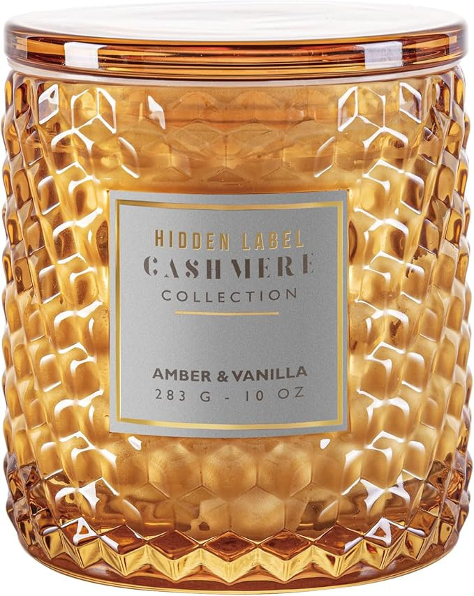 Hidden Label Amber & Vanilla Scented Candle, Natural Soy Candle,100% Cotton Lead-Free Wick,Candle... | Amazon (US)