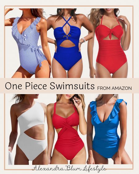 One piece swimsuits from Amazon perfect for 4th of July outfits at the lake, pool, or beach! 

#LTKFindsUnder50 #LTKOver40 #LTKSwim