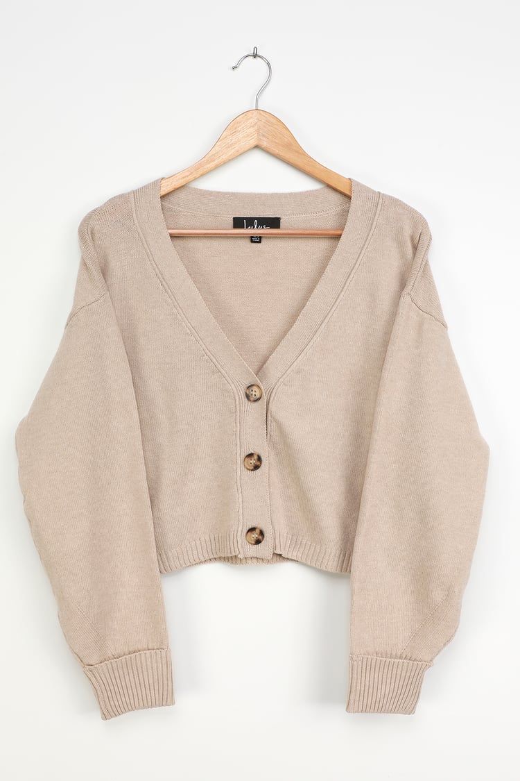 Simply Snuggly Beige Cropped Cardigan Sweater | Lulus (US)