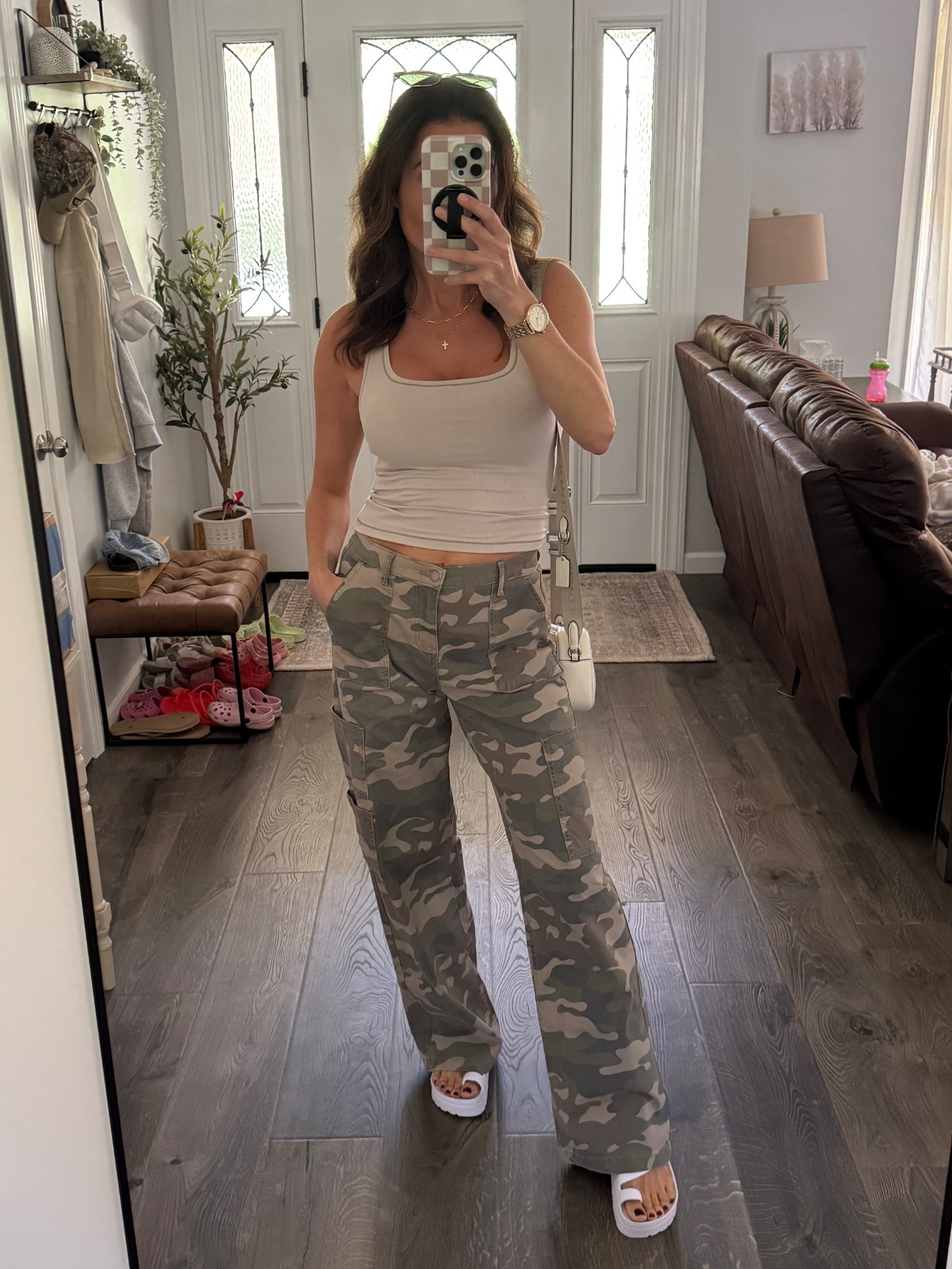 THE walmart wide leg cargo pants are viral for a reason!! Such a cute fit and love that there is stretch in the back of the waist. Has back pockets too. Comes in other prints. And only $16.98!
#walmartfashion #walmartpants

#LTKFamily #LTKPetite #LTKFindsUnder100