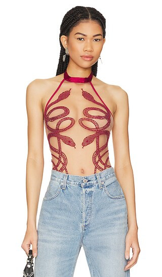 Medusa Bodysuit in Oxblood | Revolve Clothing (Global)