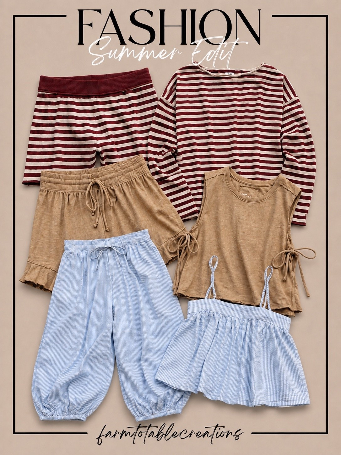 Summer Style Finds I’m Loving Right Now ☀️🤍

Easy, breezy pieces are the foundation of a great summer wardrobe, and this collection is full of versatile staples you’ll wear on repeat. From relaxed striped sets and lightweight neutral separates to airy blue-and-white pieces that feel straight out of a coastal getaway, these finds make getting dressed effortless. Mix and match them for everything from weekend errands and beach vacations to casual dinners and summer adventures.

Comfortable, elevated, and perfectly on-trend for the season ahead.

Follow @farmtotablecreations on Instagram for more fashion finds and everyday style inspiration. ✨

#LTKFashion #SummerStyle #SummerWardrobe #CasualStyle #CoastalStyle #EffortlessFashion #EverydayStyle #VacationStyle #ResortWear #OOTD #FashionFinds #NeutralStyle #BlueAndWhiteStyle #SummerOutfits #WeekendStyle #StyleInspo #LTKStyle #FashionEdit #FarmToTableCreations #SummerFashion

#LTKOver40 #LTKmomlife