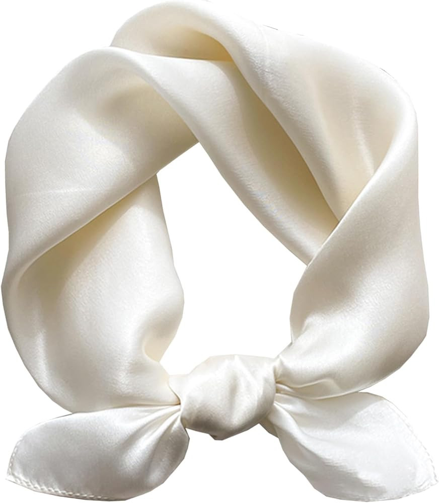 Bufanda de cuello de color sólido para mujer, bufanda cuadrada de satén para la cabeza, bandana... | Amazon (US)