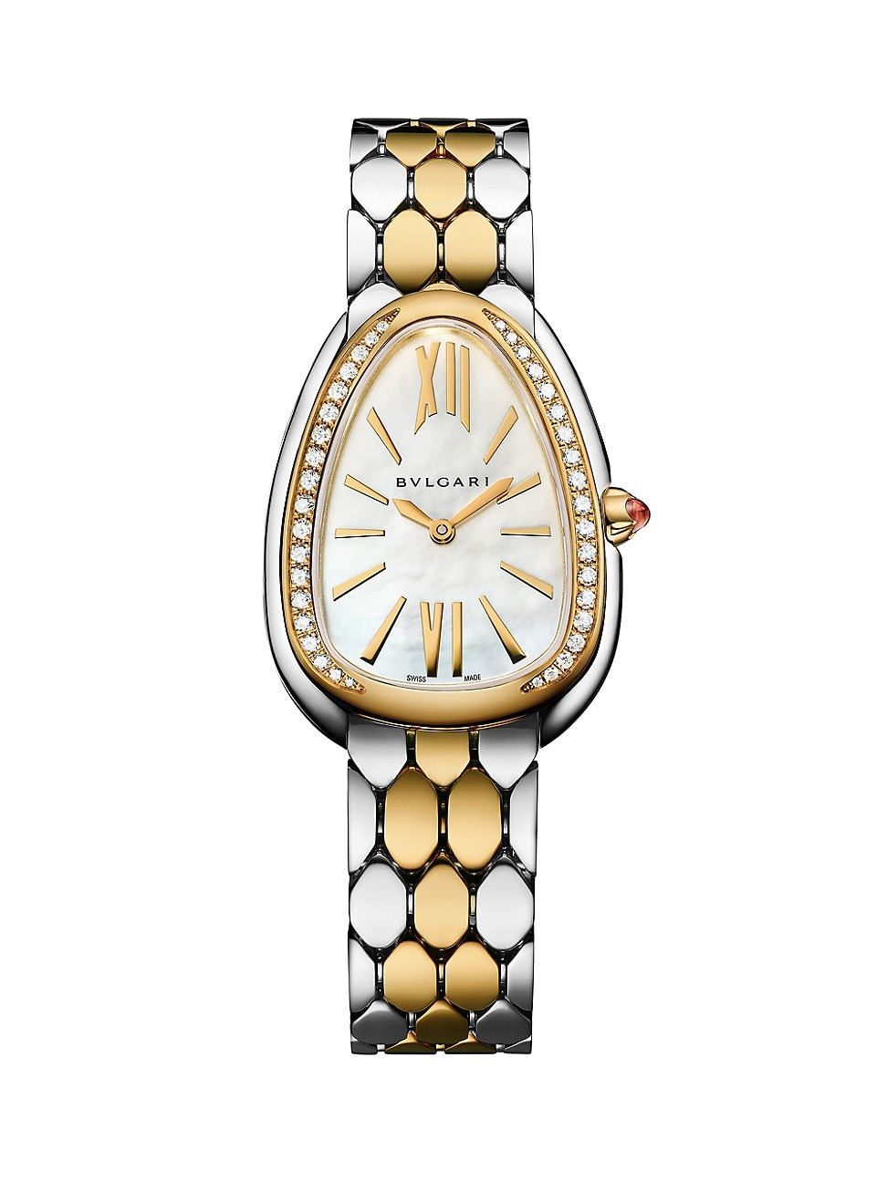 Women's Serpenti Seduttori Stainless Steel, 18K Yellow Gold & 0.39 TCW Diamond Bracelet Watch/33MM - Yellow Gold | Saks Fifth Avenue