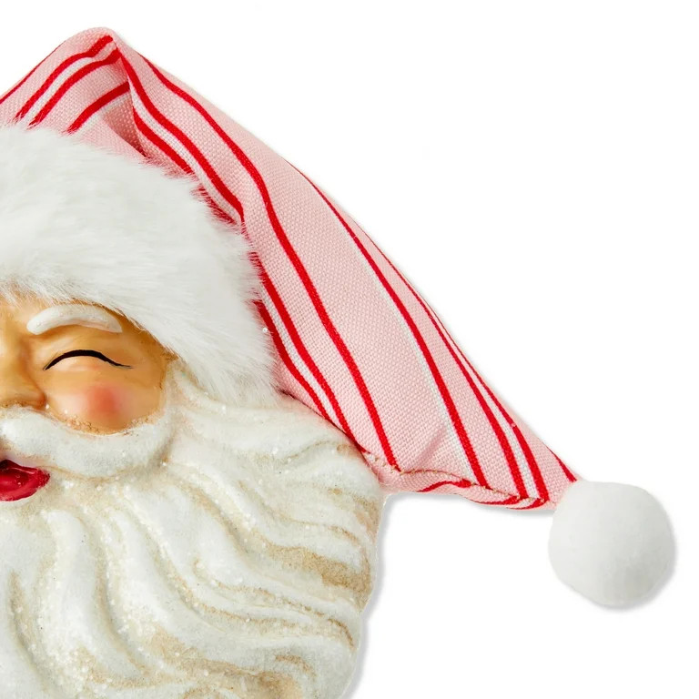 Winter Blush Santa Head Christmas Ornament, 5.12 in, by Holiday Time - Walmart.com | Walmart (US)