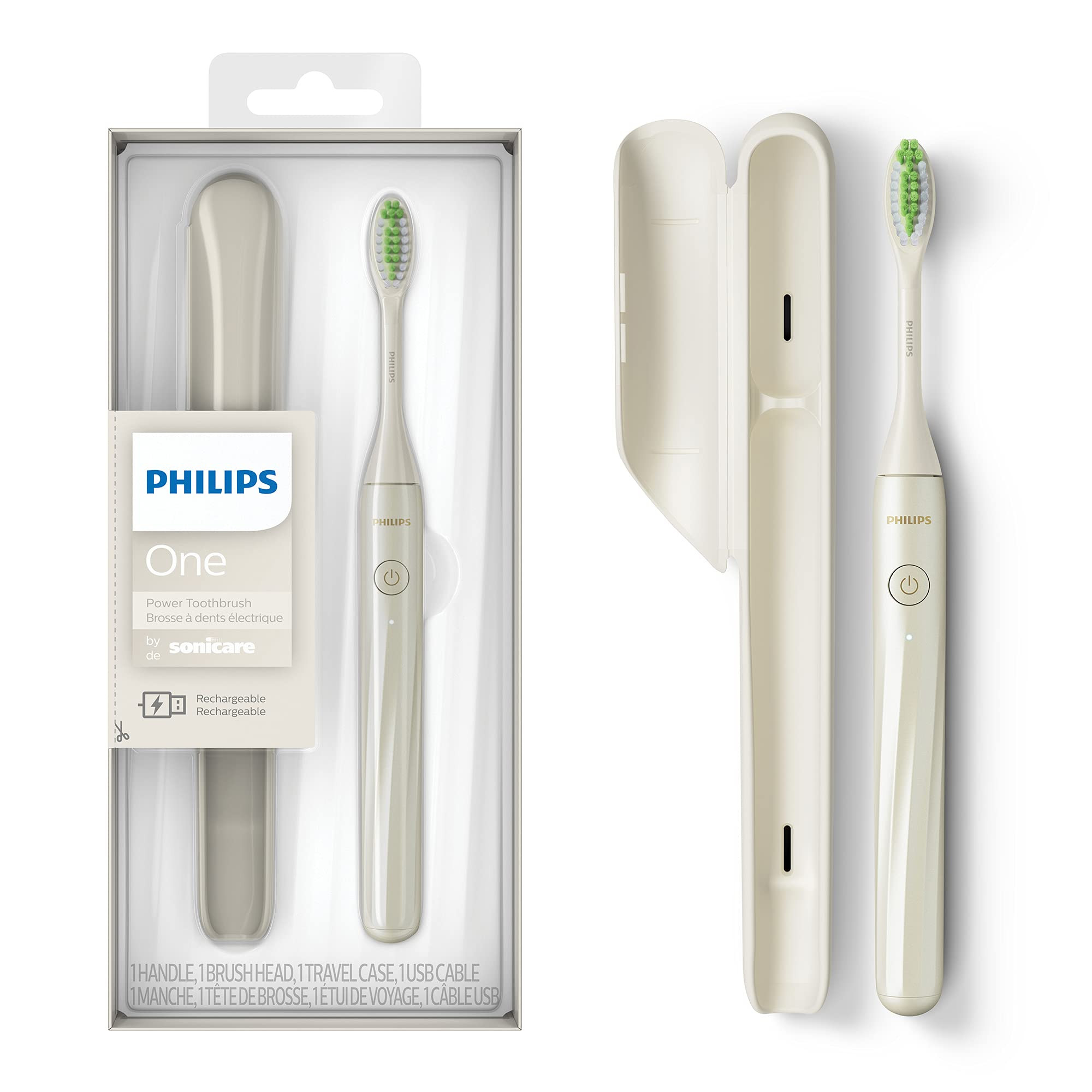 Philips One by Sonicare Rechargeable Toothbrush, Snow, HY1200/07, 1 Pack | Amazon (US)