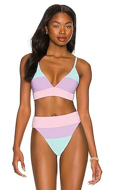 BEACH RIOT Rizza Bikini Top in Pastel Color Block from Revolve.com | Revolve Clothing (Global)