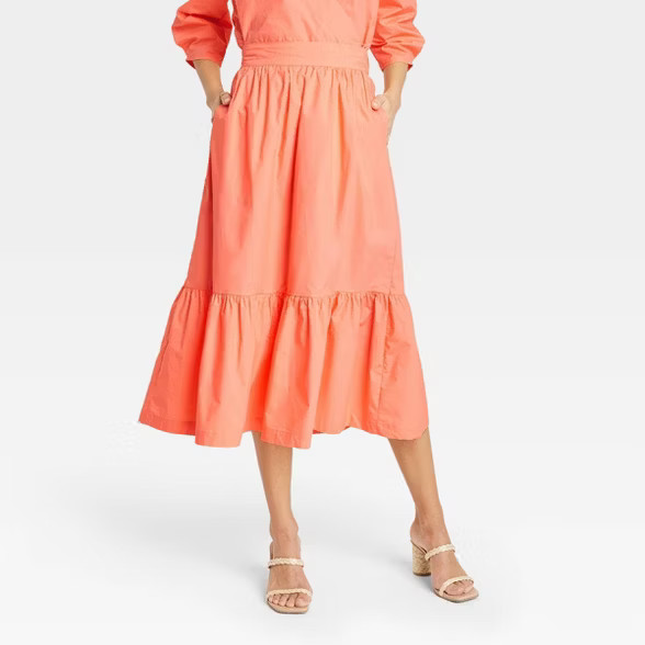 Women's Tiered A-line Midi Skirt - A New Day™ | Target