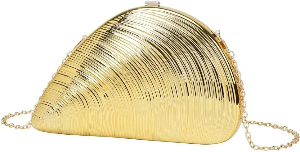 Jusavie Seashell Acrylic Evening Clutch Bag Women 2025 Glitter Purse Handbag Chain Shoulder Bag for Wedding Party Prom | Amazon (US)