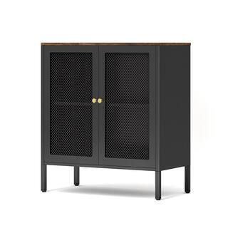 Tileon Metal Steel Storage Cabinet, 2-Grid Doors Storage Cabinet, Steel Cabinet with Magnetic Gri... | The Home Depot